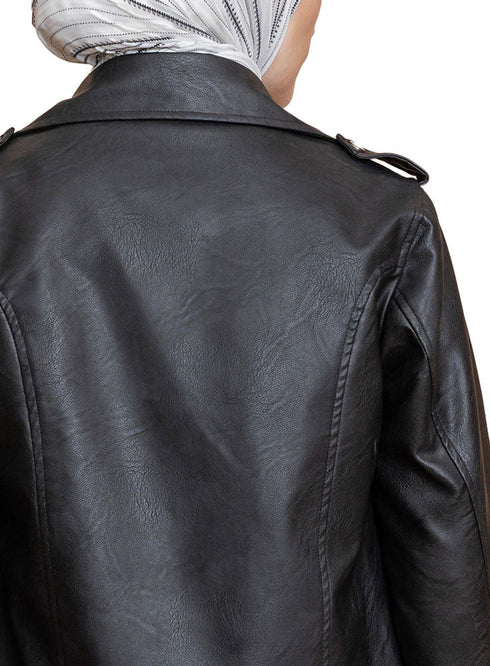 Black Leather Jacket - Khotwh