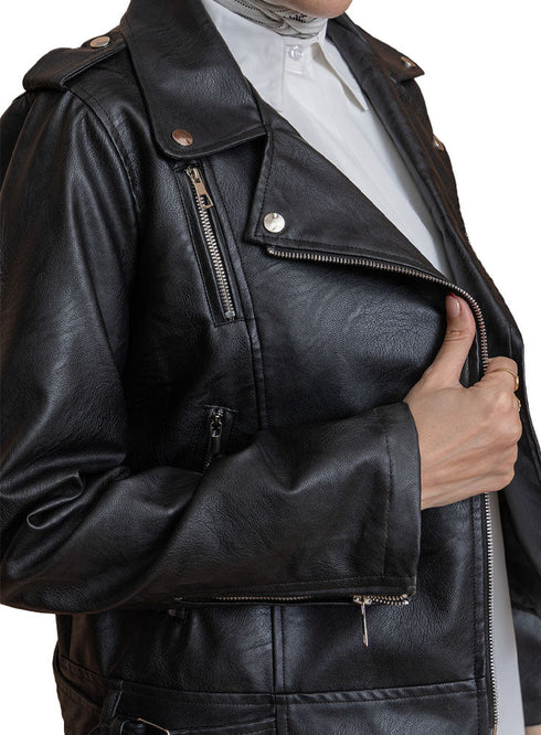 Black Leather Jacket - Khotwh
