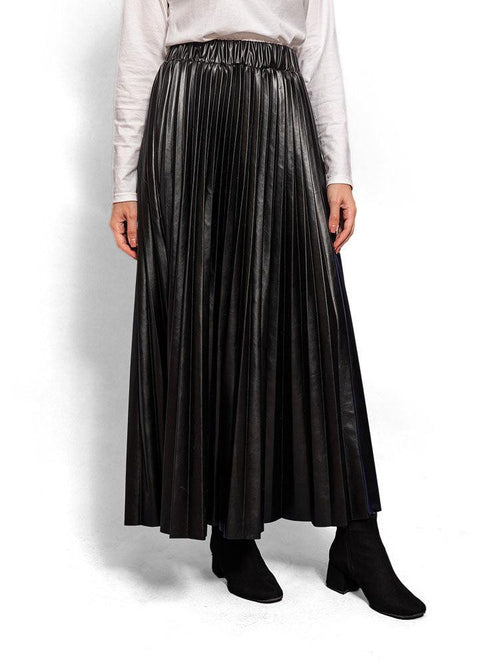 Black Leather Skirt - Khotwh