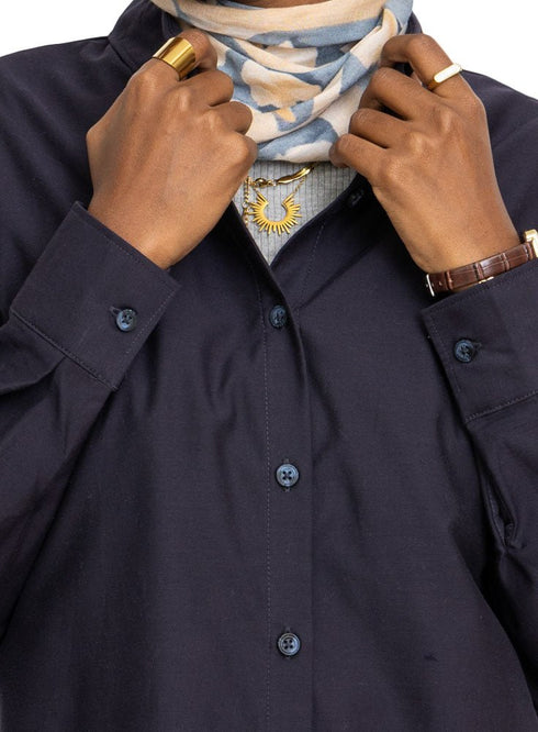 Black Linen Over - Size Shirt - Khotwh