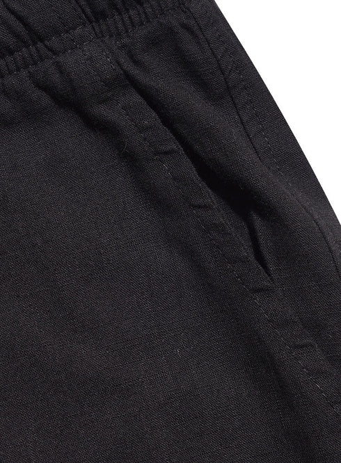 Black linen Pant - Khotwh