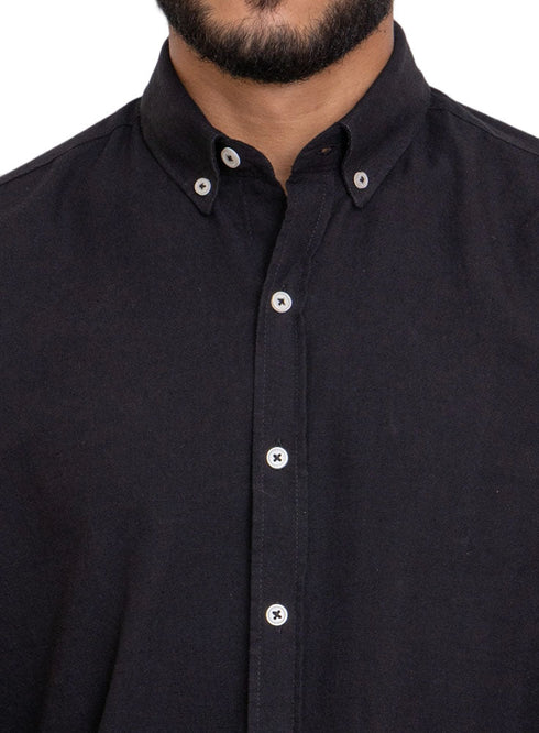 Black Linen Shirt - Khotwh