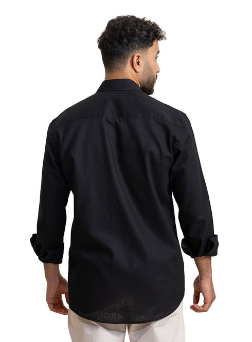 Black Linen Shirt - Khotwh