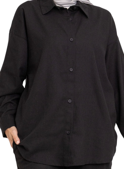 Black Linen Suit - Khotwh