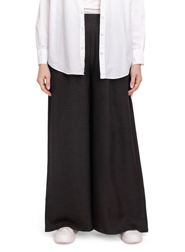 Black linen Wide Leg - Khotwh