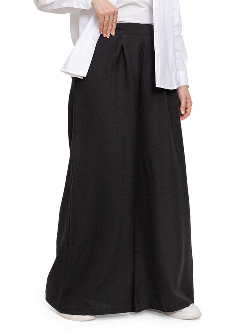 Black Linen2 - Wide Leg - Khotwh