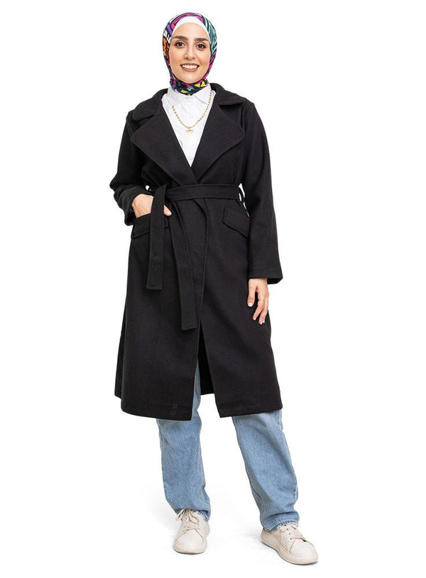 Black Long Feather Jacket - Khotwh