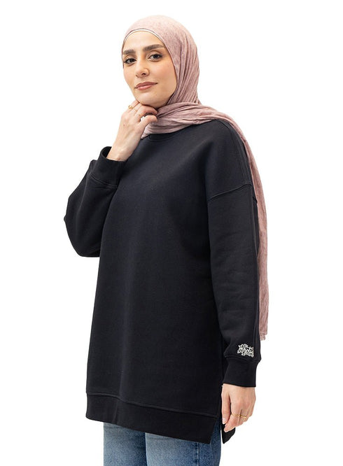 Black Long V - Over Size Sw - Round - Khotwh