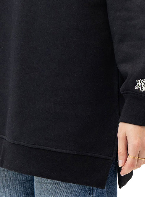 Black Long V - Over Size Sw - Round - Khotwh