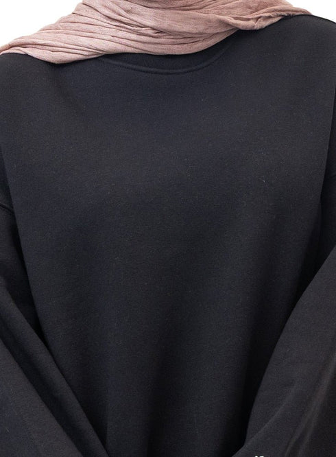 Black Long V - Over Size Sw - Round - Khotwh