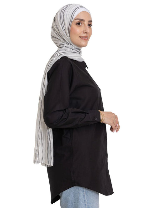 Black L.Oxford Shirt (W) - Khotwh