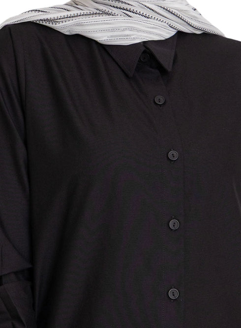 Black L.Oxford Shirt (W) - Khotwh