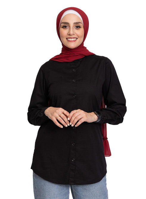 Black M - Poplin Shirt - Khotwh