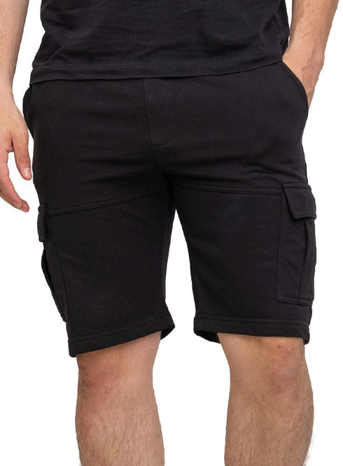 Black Melton Cargo Short - Khotwh