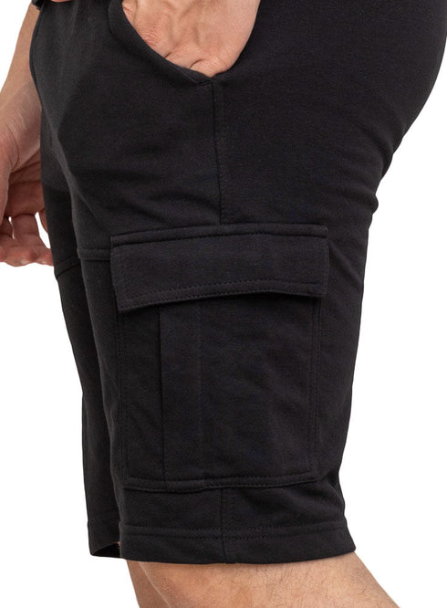 Black Melton Cargo Short - Khotwh