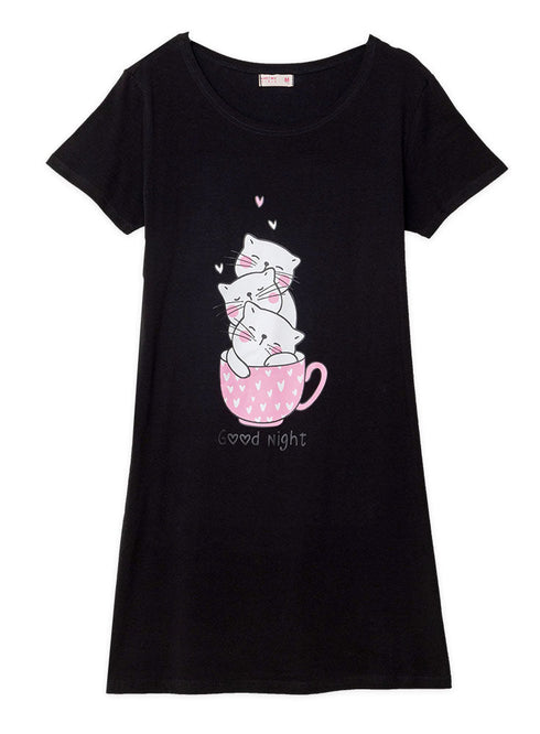 Black Night Shirt - Design 16 - Khotwh