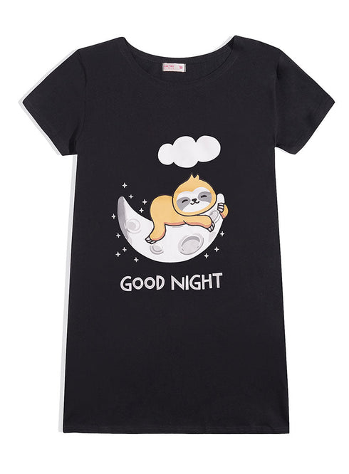 Black Night Shirt - Design 34 - Khotwh