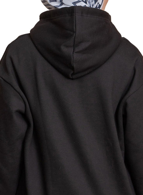 Black Over Size Hoodie - Khotwh