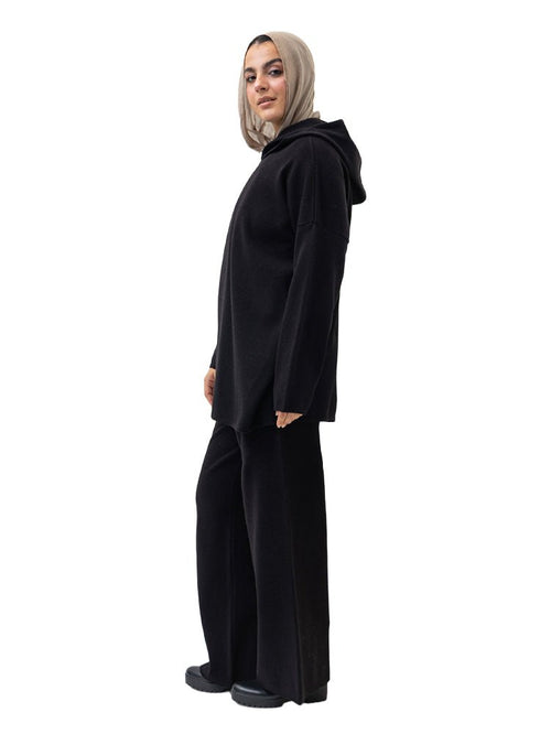 Black Over Size Knitted Suit - Khotwh