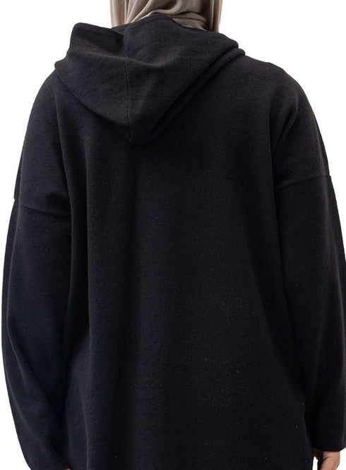 Black Over Size Knitted Suit - Khotwh