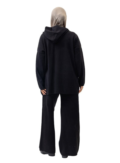 Black Over Size Knitted Suit - Khotwh