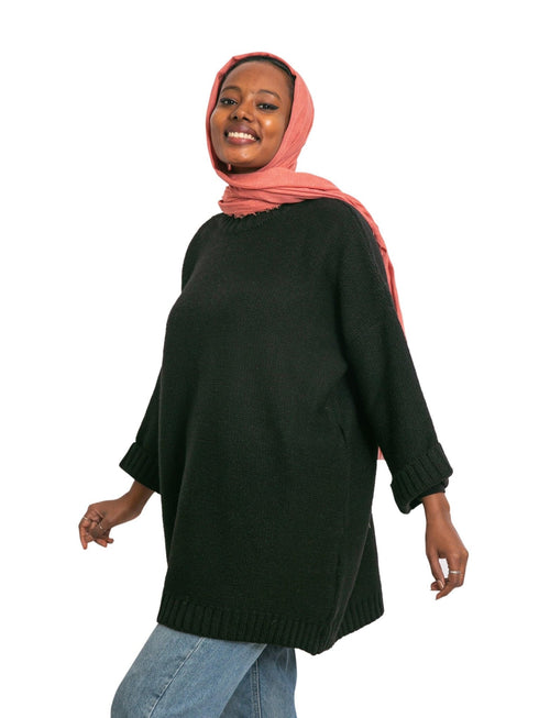 Black Over Size Pullover - Khotwh