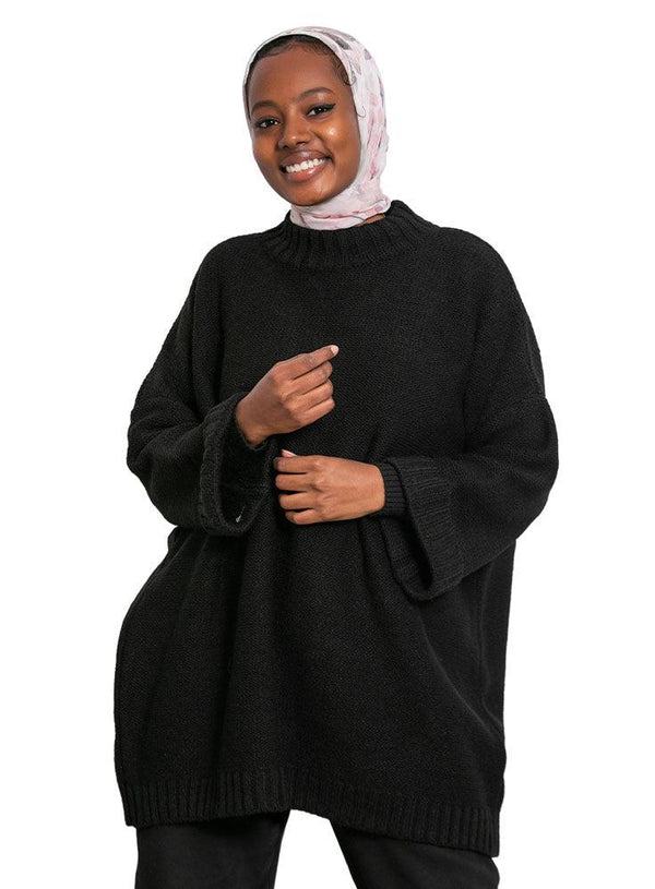 Black Over Size Pullover - Khotwh