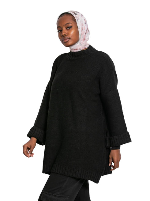 Black Over Size Pullover - Khotwh