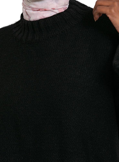 Black Over Size Pullover - Khotwh