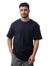 Black Over Size Round T-Shirt - Khotwh