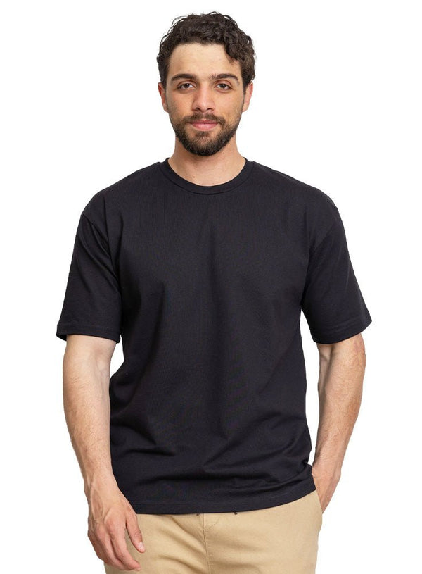 Black Over Size Round T-Shirt - Khotwh