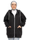 Black Over Size Sw - Zipper - Khotwh