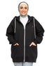 Black Over Size Sw - Zipper - Khotwh
