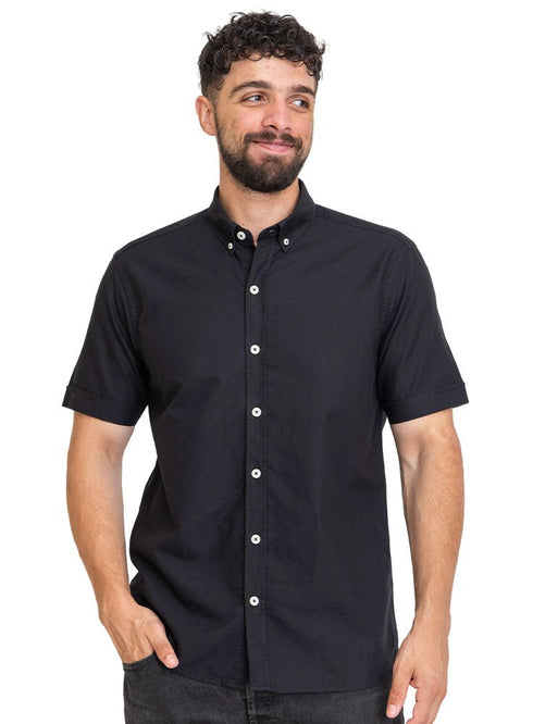 Black Oxford Half Shirt - Khotwh