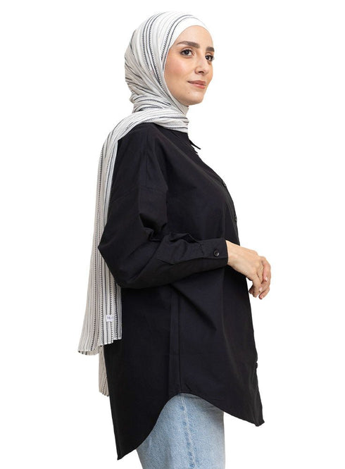 Black Oxford Over Size Shirt - Khotwh