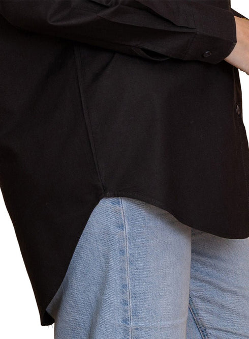 Black Oxford Over Size Shirt - Khotwh