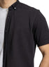 Black Pique Half - Shirt - Khotwh