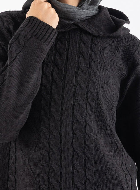Black plexus Hoodie Pullover - Khotwh
