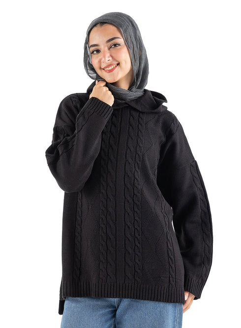 Black plexus Hoodie Pullover - Khotwh
