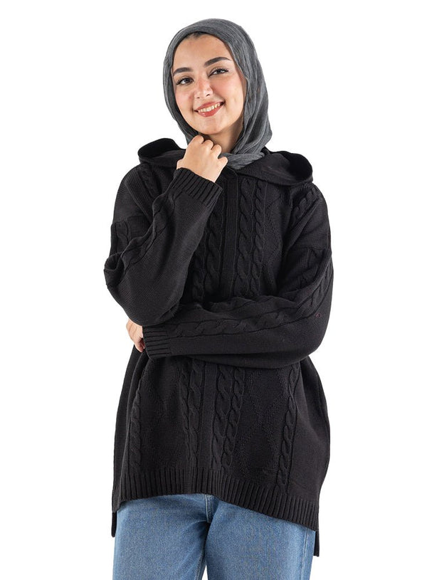 Black plexus Hoodie Pullover - Khotwh