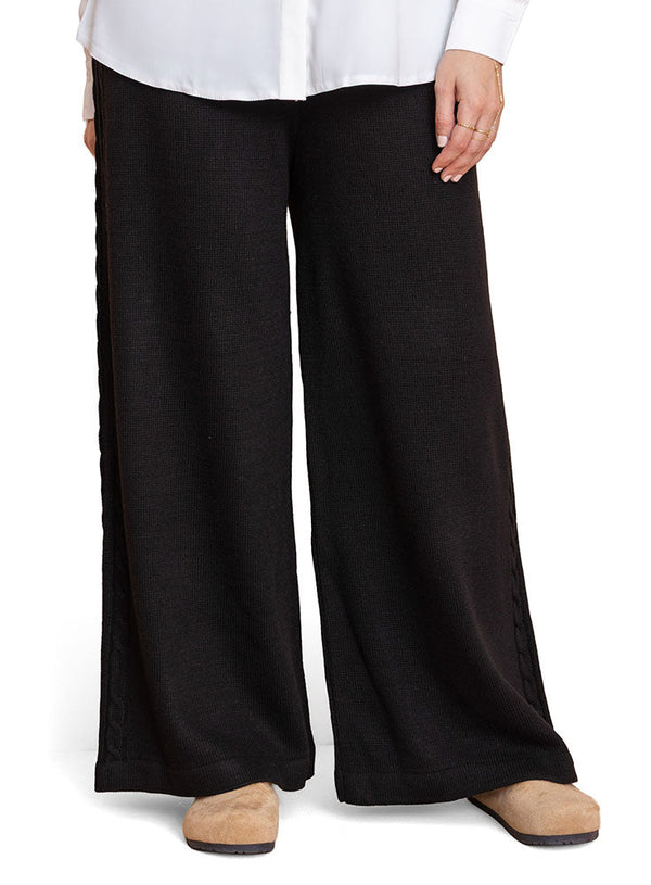 Black Plexus Knit Pant - Khotwh