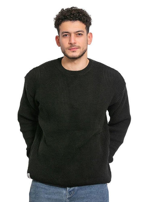 Black Plus Size Pullover - Khotwh