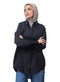 Black Pocket Over Size Linen Shirt - Khotwh