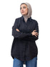 Black Pocket Over Size Linen Shirt - Khotwh