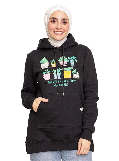 Black Printed - HoodieV Design 63 - Khotwh