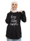 Black Printed Long - Sleeve Design 22 - Khotwh