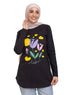 Black Printed Long - Sleeve Design 24 - Khotwh