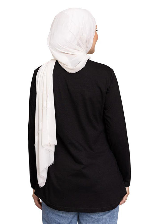 Black Printed Long - Sleeve Design 27 - Khotwh