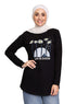 Black Printed Long - Sleeve Design 27 - Khotwh