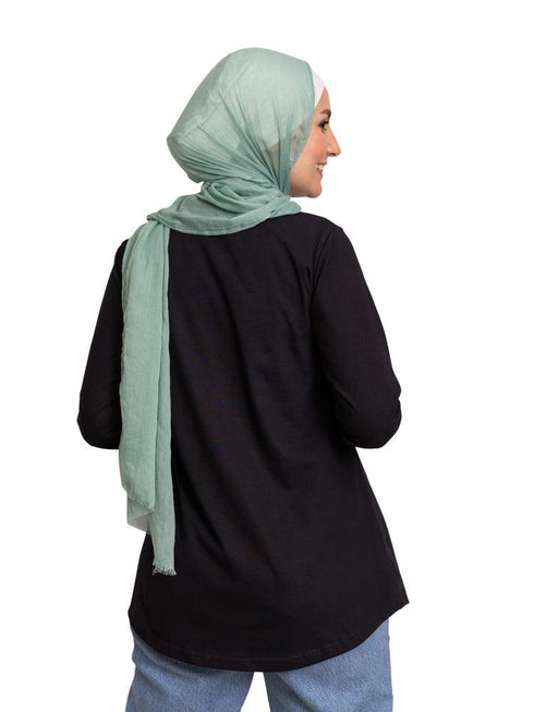 Black Printed Long - Sleeve Design 28 - Khotwh